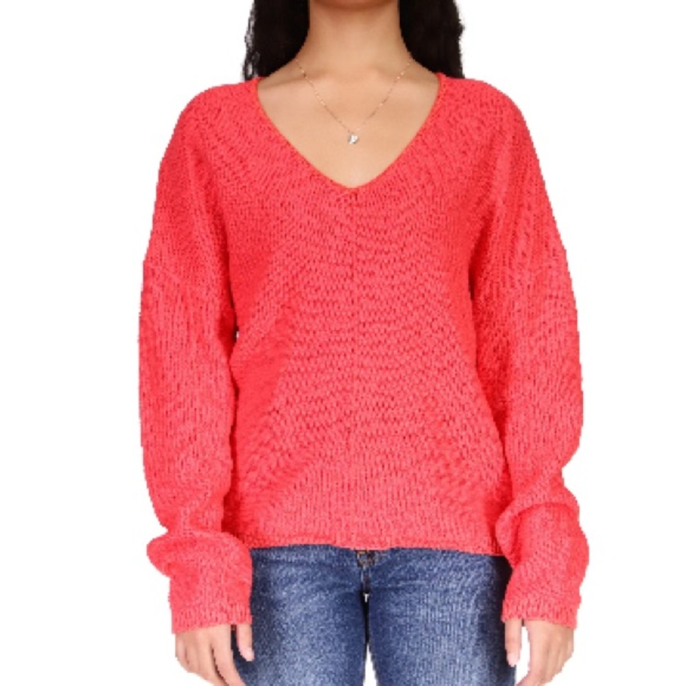Sanctuary Coral V-Neck Women's Sweater